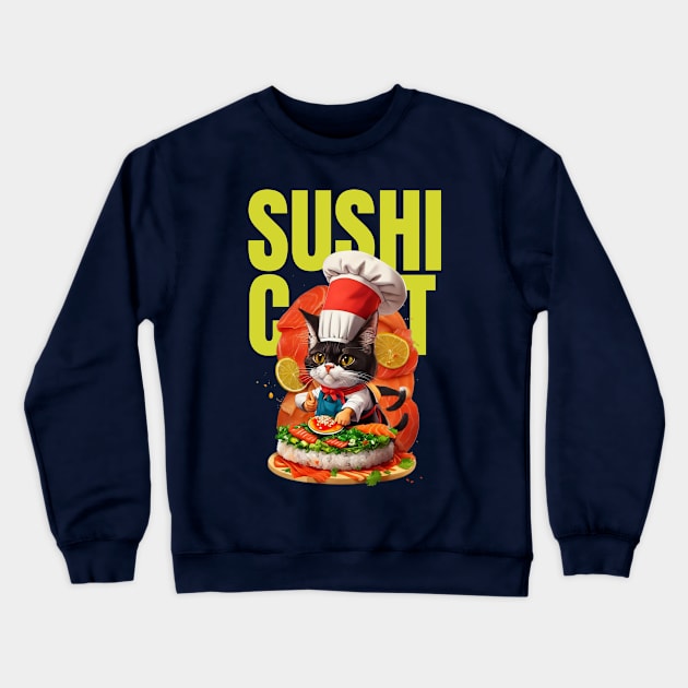 sushi cat Crewneck Sweatshirt by mmpower